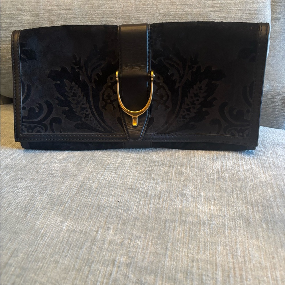 Gucci Black Clutch with Gold Accent